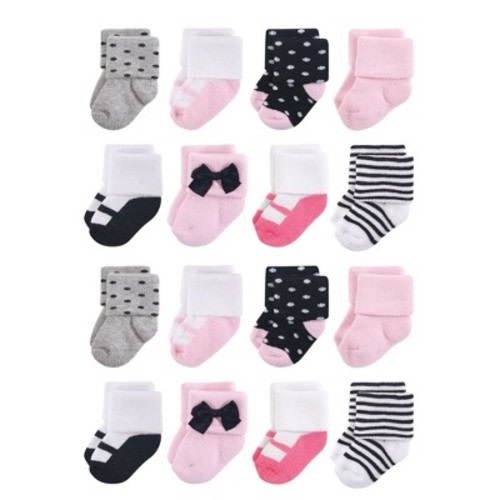 Little Treasure Cotton Rich Terry Socks 16-Pack, Little Lady, 0-6 Months