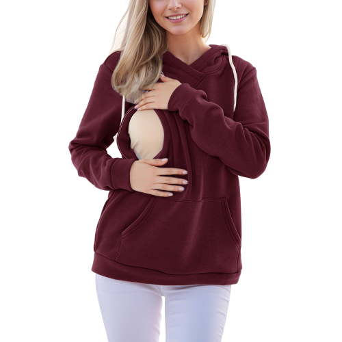 Women's Maternity Nursing Tops Hoodie Fleece Breastfeeding Shirts Clothes