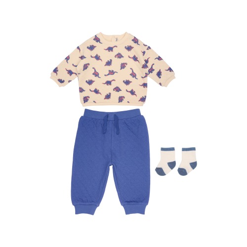 PL Baby by Petit Lem Quilted Sweatshirt, Joggers & Socks Set | Nordstromrack