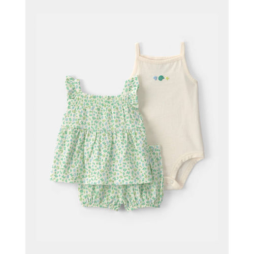 Baby Girl 3-Piece Floral Top & Short Set | Carter’s Oshkosh Canada