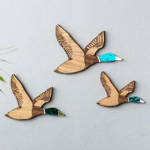 Set of 3 Flying Ducks, 1950s Hilda Ducks, Country Home Decor, Unique Wooden Wall Decor, Unique Gift 2026, Birthday, Hunting gift for Dad