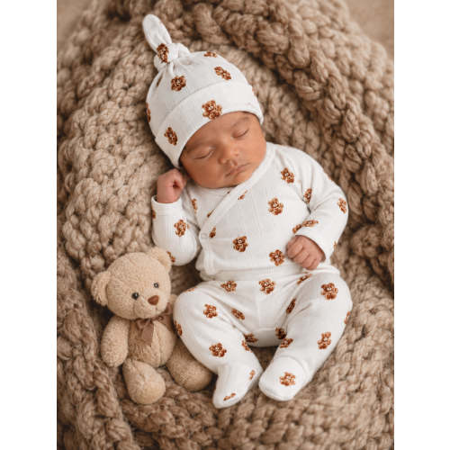 Teddy Bear | Organic Cotton Pointelle Baby Clothes Newborn Outfit Set – SpearmintLOVE