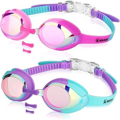 Keary Kids Swim Goggles Anti Fog & UV Girls Toddler Boys for 3-12
