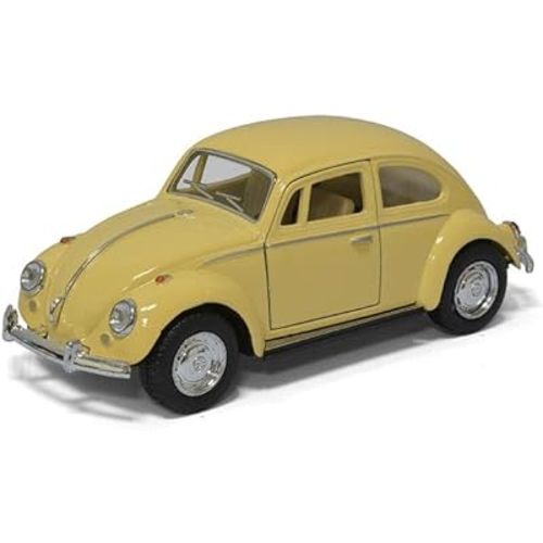 KiNSMART - 1967 Volkswagen Classical Beetle Pastel Series 5" 1:36 Scale Die Cast Metal Model Toy Car w/Pullback Action (Yellow)