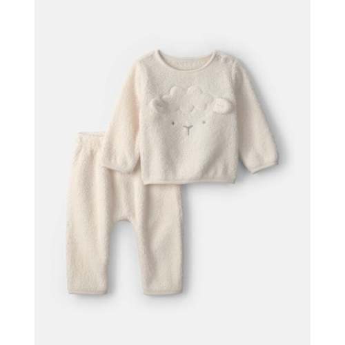 Baby 2-Piece Lamb Fleece Long-Sleeve Top & Pant Set - Cream | Carter's