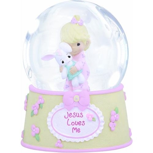 Precious Moments "Jesus Loves Me" Resin and Glass Musical Snow Globe, Cherished Gift for Baptisms, Christenings, Birthdays, 132102