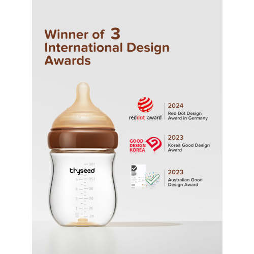 3+ month 4 pack Anti-Colic Glass Baby Bottle | Breastlike Nipple - thyseed