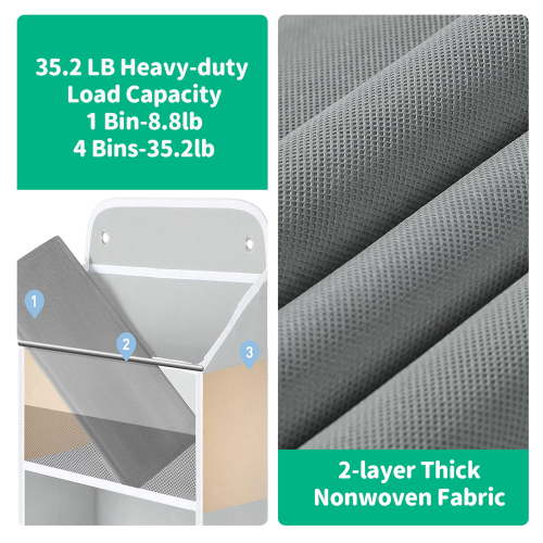 HioHa 4-Tier Over the Door Mesh Organizer | Baby Clothes Storage for Nursery, Closet, Bathroom & Dorm