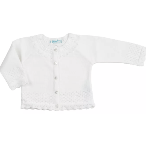 Pointelle Ruffle Knit Cardigan (3M)