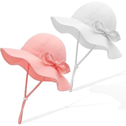RIVBOS Toddler Sun Hat UPF 50+ Adjustable Outdoor Summer Beach Wide Brim Kids Baby Bucket Hat for Boys Girls 0-7 Years