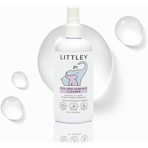Littley Toy & Surface Cleaner with Hypochlorous Acid, Fragrance-Free, Made Without Ammonia, Bleach, Phosphates, Phthalates, or Dyes, 8oz Spray Bottle