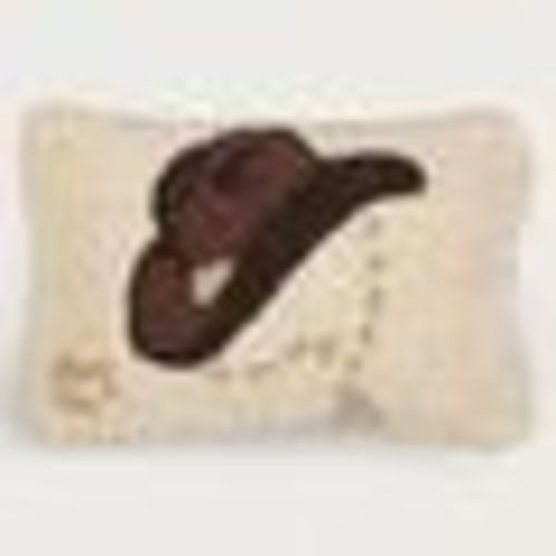 Cowboy hat hooked small lumbar pillow