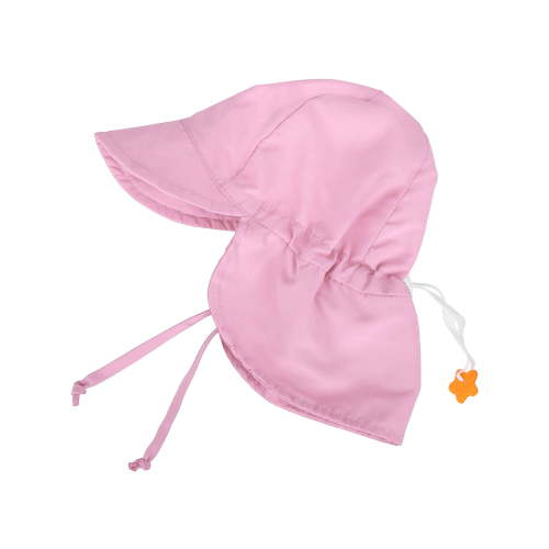 UPF 50+ UV Ray Sun Protection Baby Hat w/ Neck Flap & Drawstring,Pink,0-6 Months