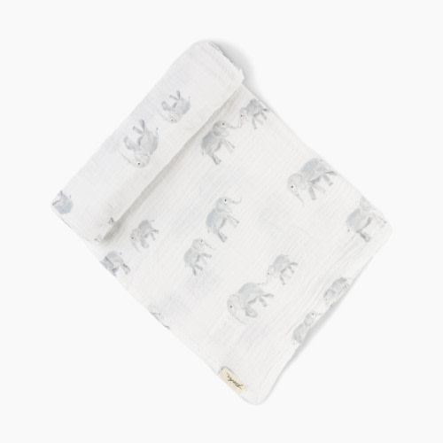 Pehr Organic Cotton Swaddle - Follow Me Elephant