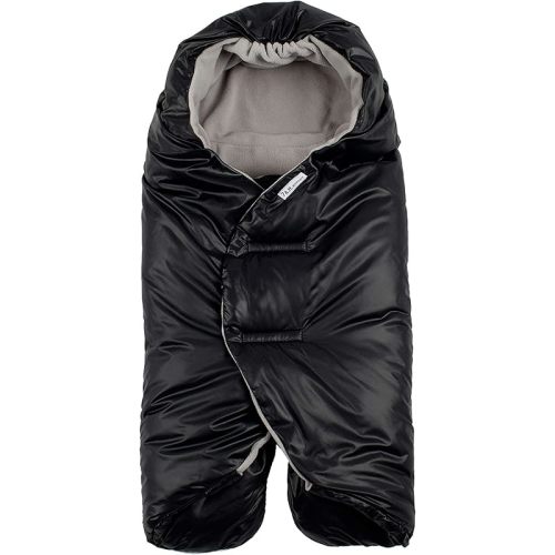 7AM Baby Car Seat Blanket - Multifunctional Car Seat Cover for Toddlers, Winter Stroller & Swaddle Blanket, Micro-Fleece & Plush Lined Warm Carseat Cover | (Black Quilted, Small 0-6M)