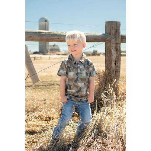 Cow Camo™ Baby/Youth Performance Polo – American Farm Company