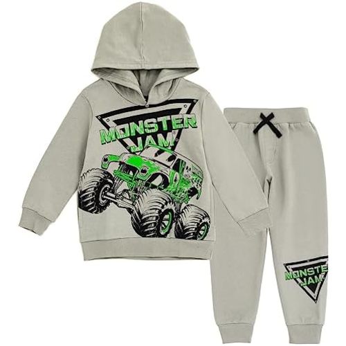 Monster Jam Boys' Graphic Fleece Hoodie and Jogger Set Toddler to Big Kid