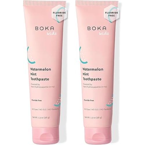 Boka Fluoride Free Toothpaste Nano Hydroxyapatite Toothpaste - Watermelon Mint Flavor, 1.3 oz 2pk US Manufactured