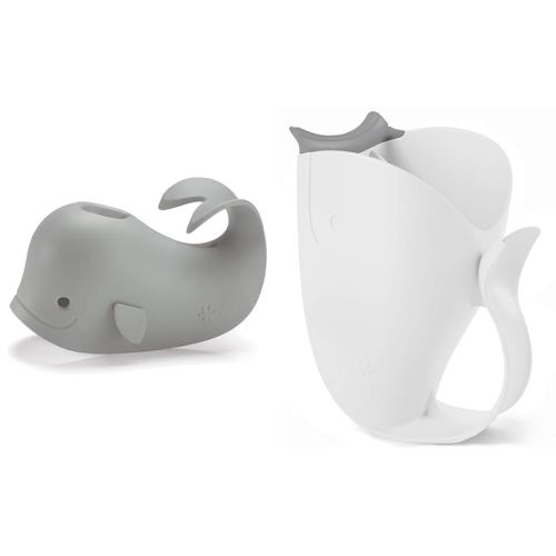 Skip Hop Moby Grey Whale Bath Spout Cover and Waterfall Rinse Cup Bundle