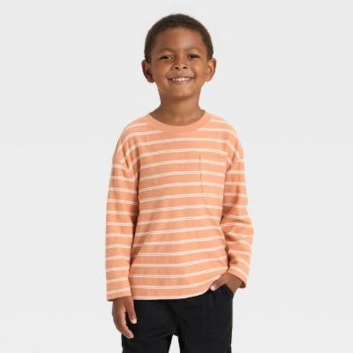 Toddler Boys' Long Sleeve Jacquard Striped Oversized T-Shirt - Cat & Jack™