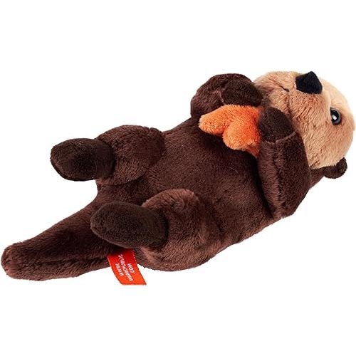 Wild Republic Pocketkins Eco Sea Otter, Stuffed Animal, 5 Inches, Plush Toy, Made from Recycled Materials, Eco Friendly