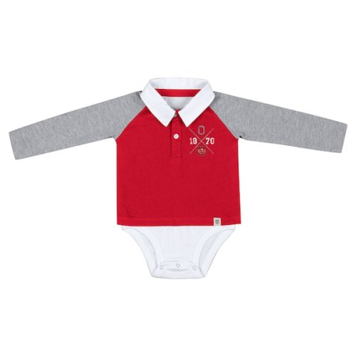 Ohio State Buckeyes Colosseum Infant Pete Rugby Bodysuit - Scarlet