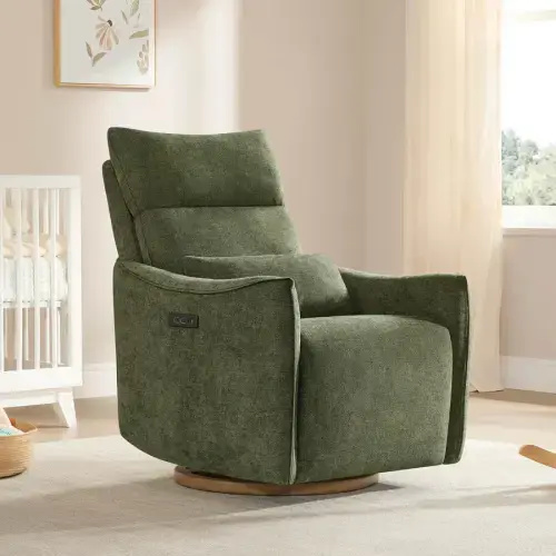 Janice Power Swivel Nursery Glider Recliner with Power Headrest
