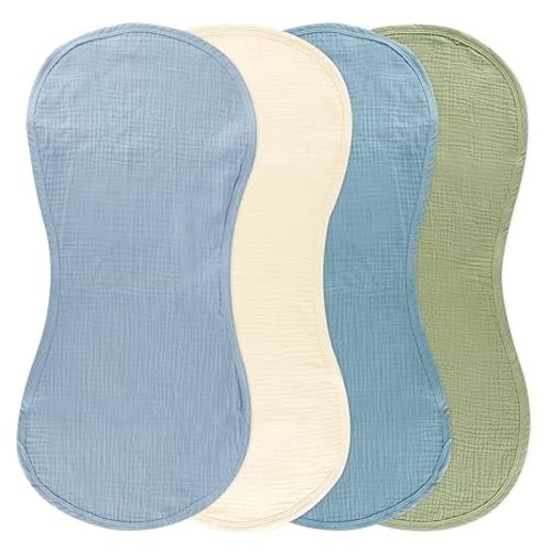 4 Pcs Changing Pad Liners Fits in Peanut Shape Changing Pad Waterproof Diaper Mats Organic Cotton Peanut Mats are Warm on a Baby's Back, Washable Reusable (Blue)