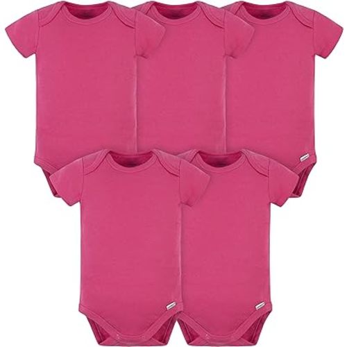 Gerber Baby 5 Pack Onesies Multi-packs Bundle Interlock 180 Gsm