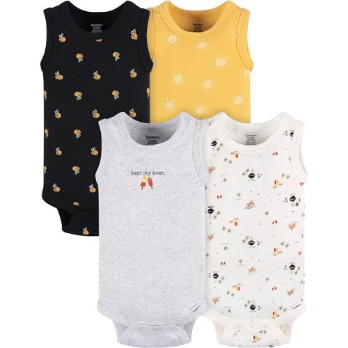 Gerber Baby Boys Multi-Pack Sleeveless Onesies Bodysuit