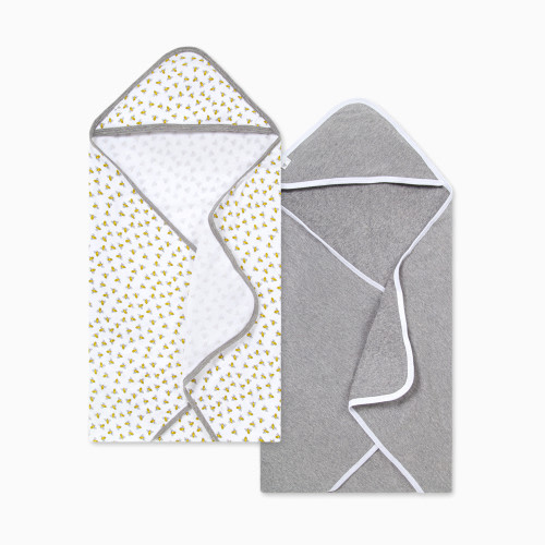 Ogranic Hooded Towels (2-Pack) - Cloud Honey Bee
