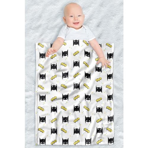 LOGOVISION Batman Lightweight Baby Blanket, 30"X40", Masks and Bats Pattern Unisex for Infants Girls & Boys