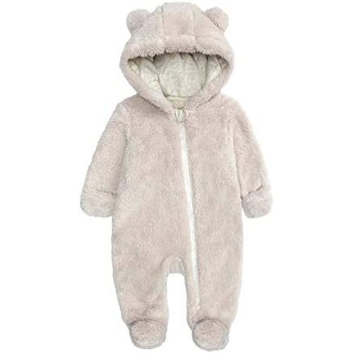 Newborn Baby Jumpsuit Hooded Fleece Rompers Long Sleeve Onesies Outwear Outfits