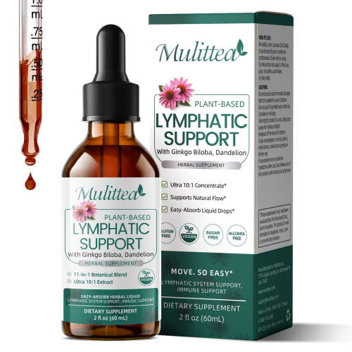Lymphatic Support Drops, 11-In-1 Organic Lymphatic Cleanse for Immune Support & Liver Health,2 fl oz