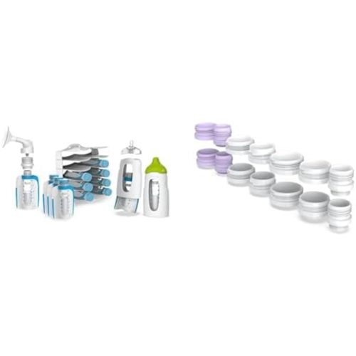 Kiinde Twist Universal Direct-Pump Feeding System Starter Kit & Twist Milk Storage Bag Breast Pump and Baby Bottle Direct Pump Adapter Kit