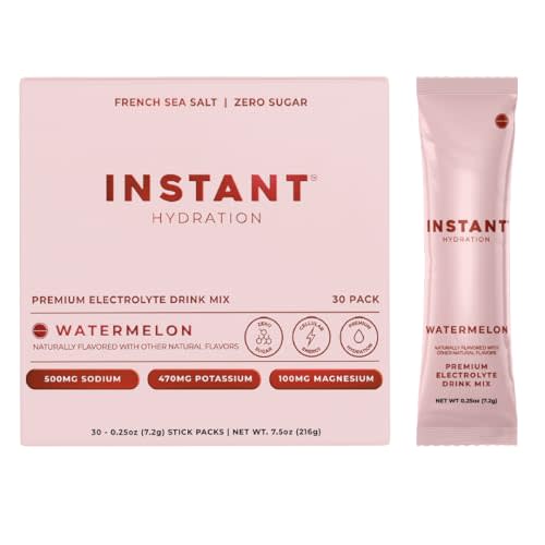 Instant Hydration Electrolytes Powder Packets - Watermelon Electrolyte Drink Mix - Zero Sugar - Keto, Vegan, Gluten-Free, Non-GMO - Boost Recovery, Brain Health, Muscle & Tissue Support- 30 Sticks