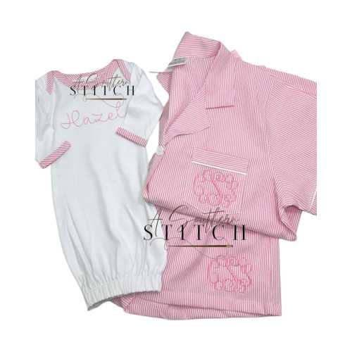 Mommy + Baby Girl Hospital Set | Mommy Hospital Set | Baby Gown | Baby Girl