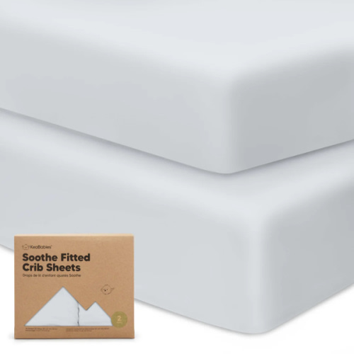 Soothe Fitted Crib Sheet - Hazy Blue / 52 x 28