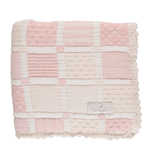 Bebe Organic Mai Blanket - Dusty Rose Patchwork