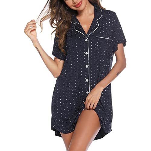 Leikar Maternity Nightgown For Women Nursing Pajamas Long Sleeve Sleepshirt