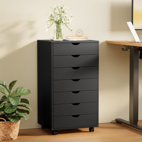 Ebern Designs Ayani 18.8"W 7-Drawer Mobile Makeup Storage File Cabinet & Reviews | Wayfair
