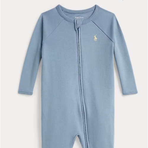 Ralph Lauren Cotton Interlock Footed Coverall