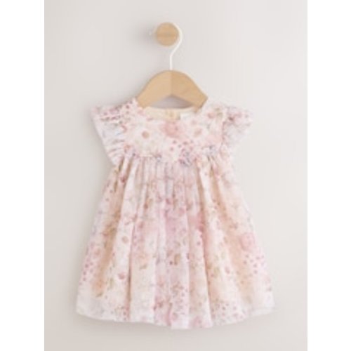 Buy Pink Floral Baby Mesh Dress (9-12months) from Next USA