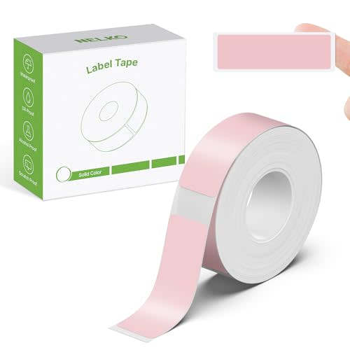 Nelko Genuine P21 Label Maker Tape, Adapted Label Print Paper, 14x40mm (0.55"x1.57"), Standard Laminated Labeling Replacement, Multipurpose of P21 Label Maker, 180 Tapes/Roll, 1 Roll, Pink
