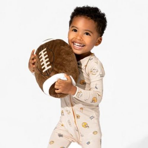 Bellabu Bear Baby Football Bamboo Convertible Footie Beige 0-3 Months