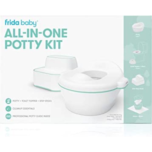 Frida Baby All-in-One Potty Kit Includes Grow-With-Me Potty, Toilet Topper, Toilet Step Stool, Sink Step Stool, Cleanup Essentials, and Professional Potty Guide