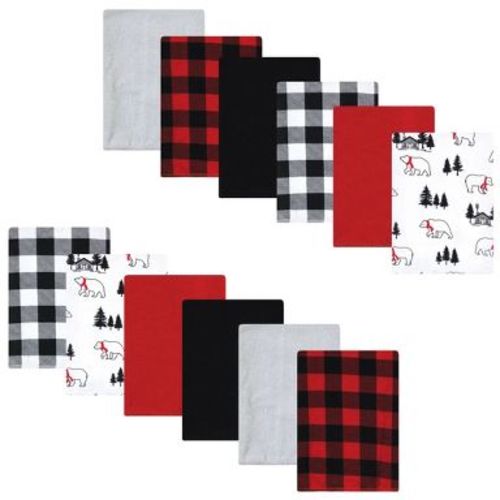 Luvable Friends Hudson Baby Flannel Burp Cloths 12pk, Plaid Bear