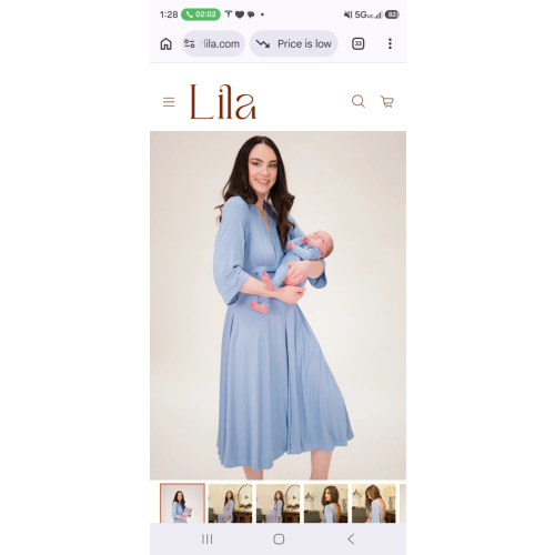 Lila Labor & Postpartum Gown in Periwinkle Blue