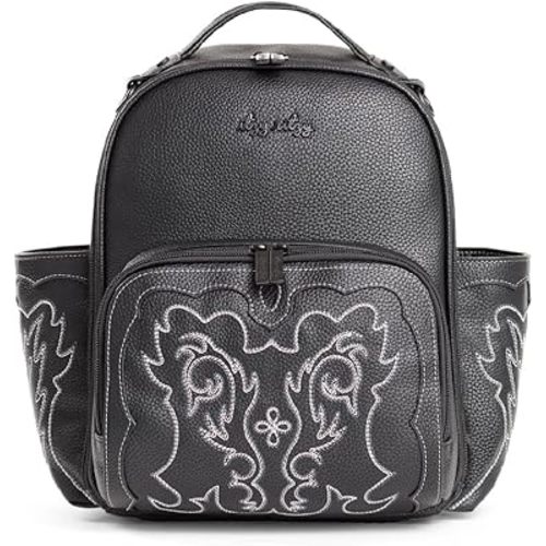 Itzy Ritzy Mini Diaper Bag Backpack – Chic, Compact Mini Plus Backpack with Changing Pad, 10 Pockets (6 Internal, 4 External), Grab-Top Handle & Rubber Feet (Outlaw)