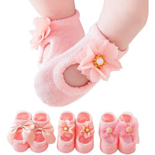 Baby Ballet Socks 0-6 Months Newborn Non Slip Grip Ankle Socks for Babies Infant Preemie socks new baby gifts